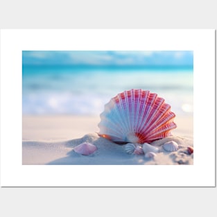 Seashell Beach Nature Serene Tranquil Posters and Art